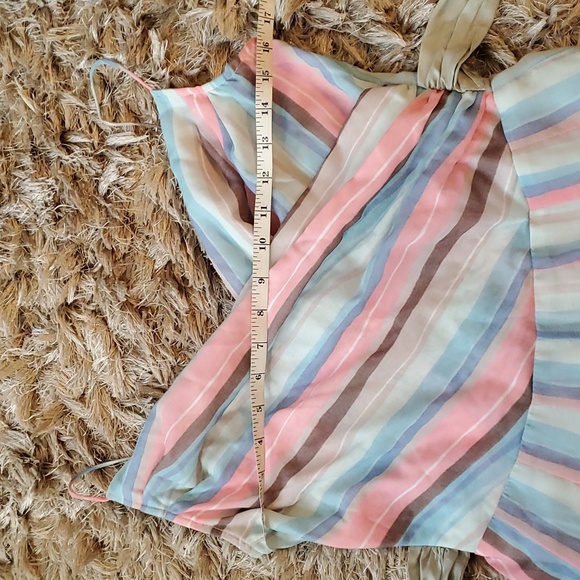 Y2K pastel striped faux wrap prom dress - Picture 5 of 13